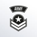 Army badge. Military patch with star. Force emblem. Vector illustration Royalty Free Stock Photo